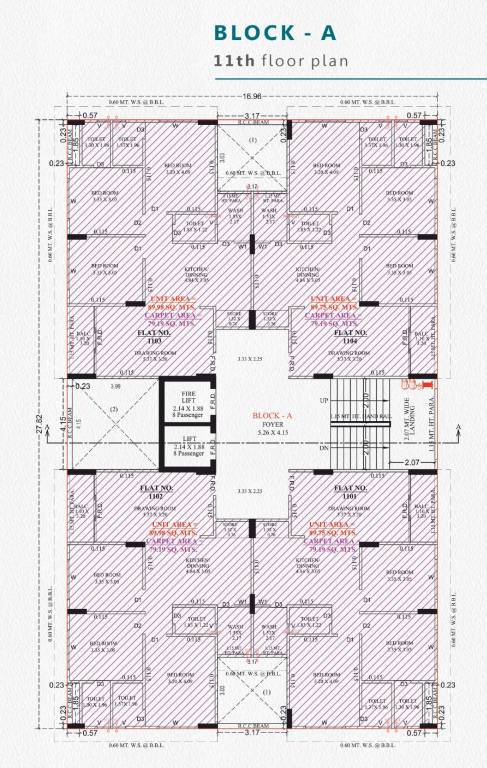  satyam luxuria Block A Cluster Plan for 11th Floor