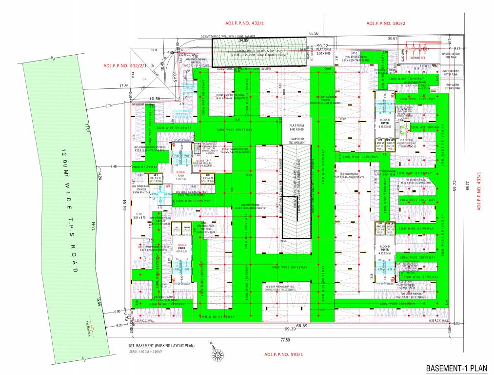  bliss Tower A B C D Cluster Plan for basement 1 Floor