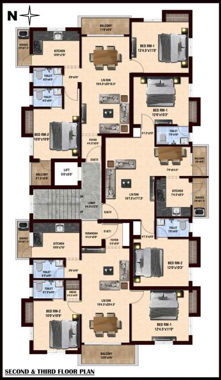  av apartment AV Apartment Cluster Plan from 2nd to 3rd Floor
