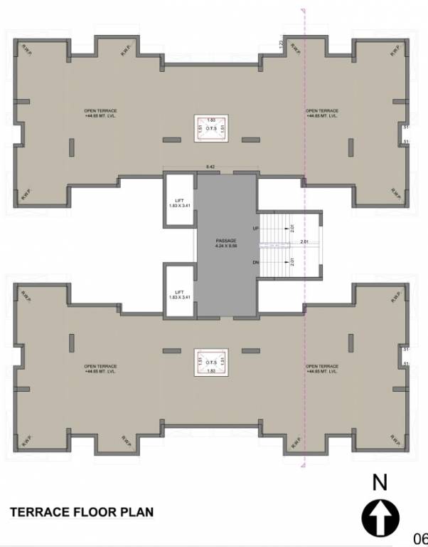  sangath luxuria Tower A Cluster Plan for terrace Floor