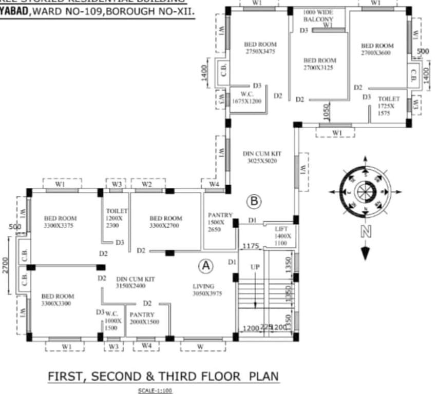  cornerstone udita Cornerstone Udita Cluster Plan from 1st to 3rd Floor