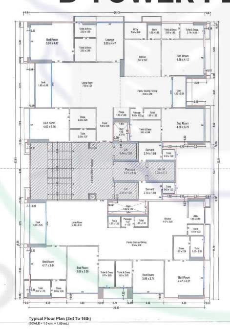  breeze Tower B Cluster Plan from 3rd to 16th Floor