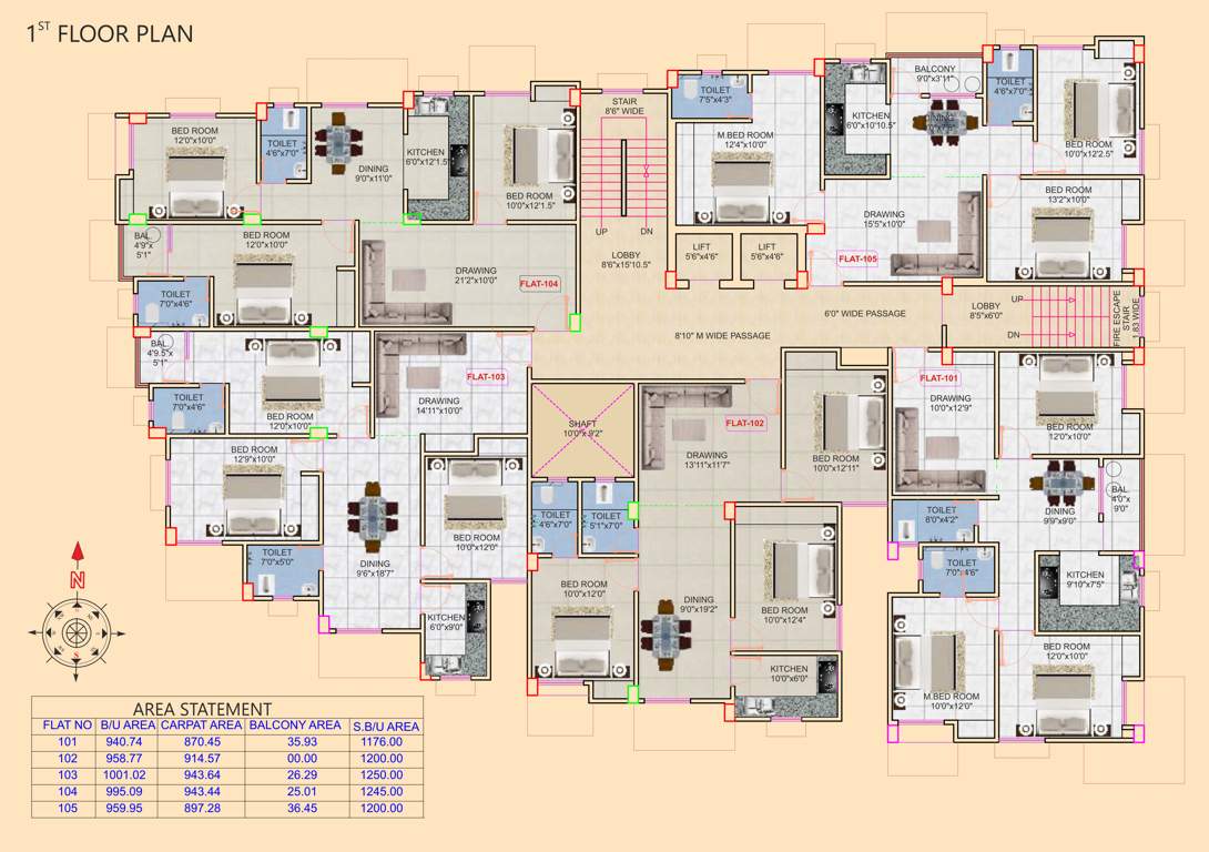  kashish maanik residency Kashish Maanik Residency Cluster Plan for 1st Floor