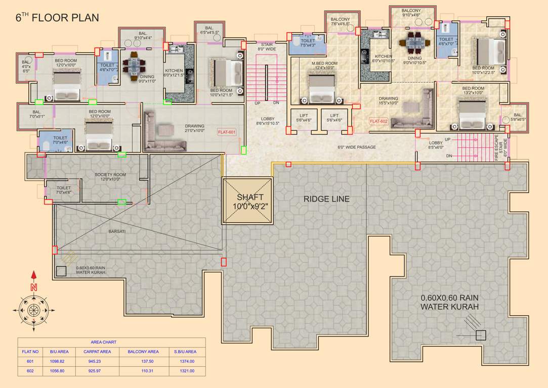  kashish maanik residency Kashish Maanik Residency Cluster Plan for 6th Floor