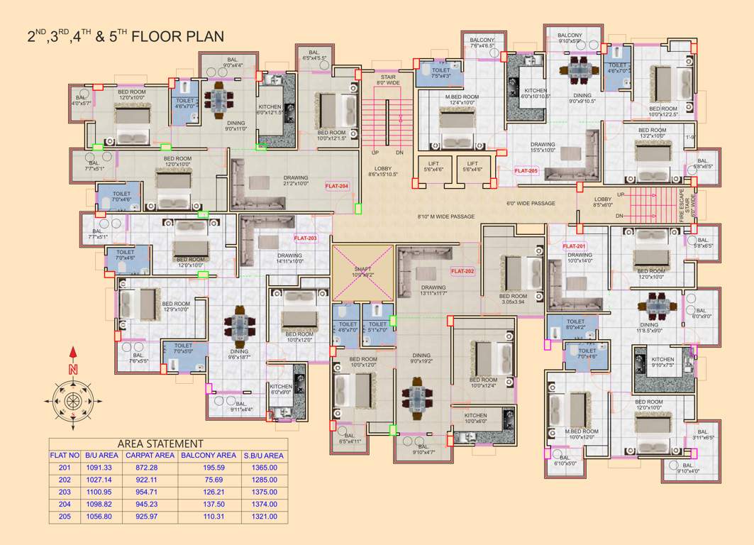  kashish maanik residency Kashish Maanik Residency Cluster Plan from 2nd to 5th Floor