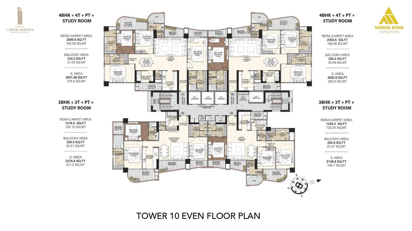  capital heights Venus Capital Heights Tower 10 Cluster Plan for Even Floor