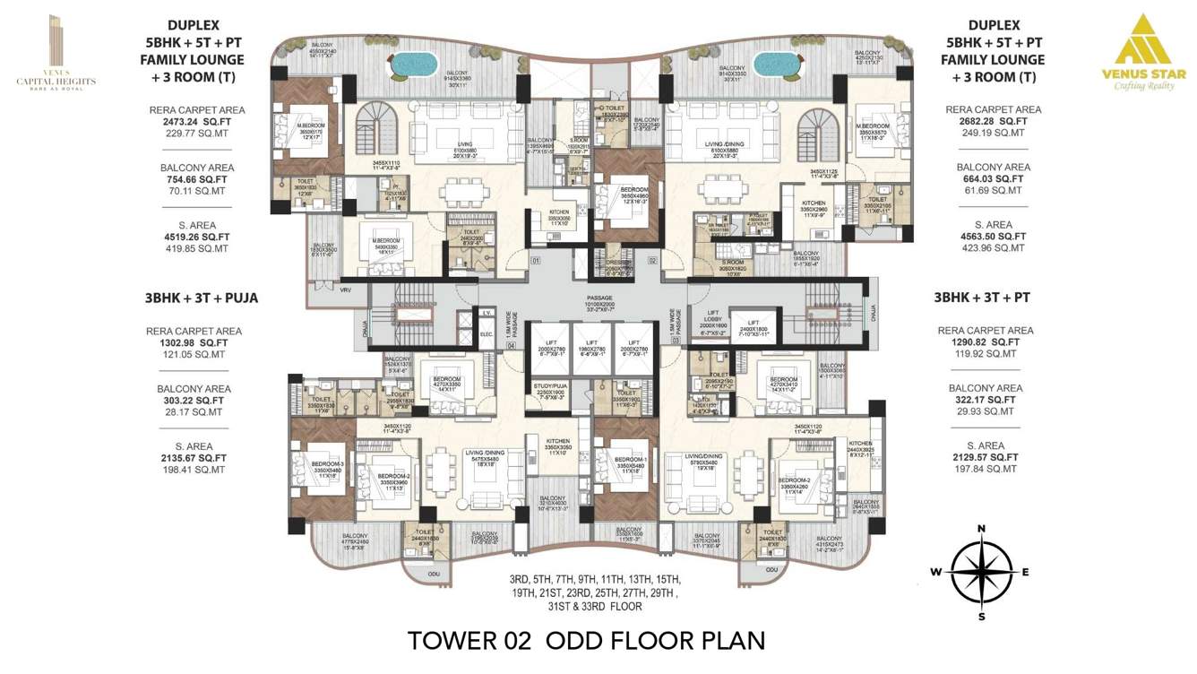  capital heights Venus Capital Heights Tower 2 Cluster Plan for Odd Floor