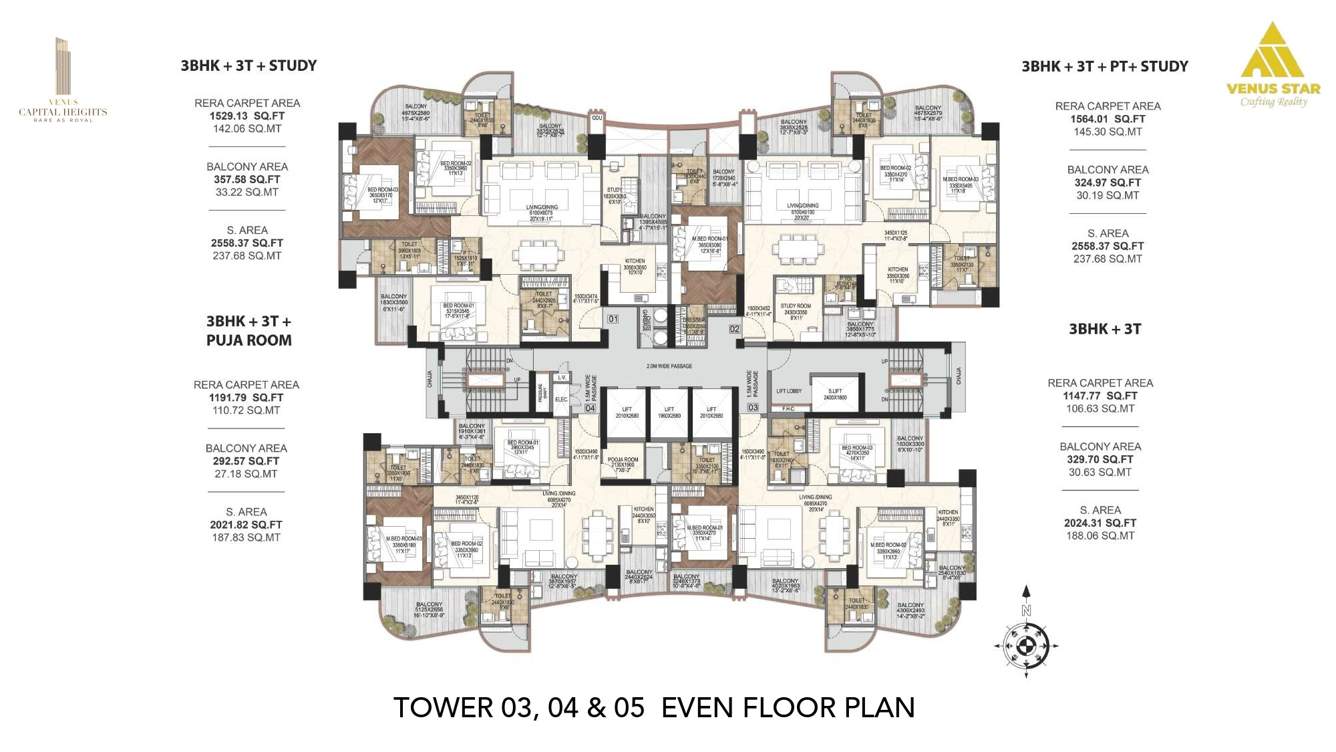  capital heights Venus Capital Heights Tower 3, 4 & 5 Cluster Plan for Even Floor