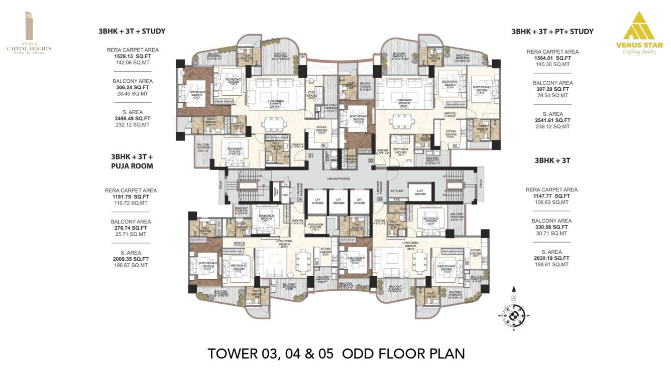  capital heights Venus Capital Heights Tower 3, 4 & 5 Cluster Plan for Odd Floor