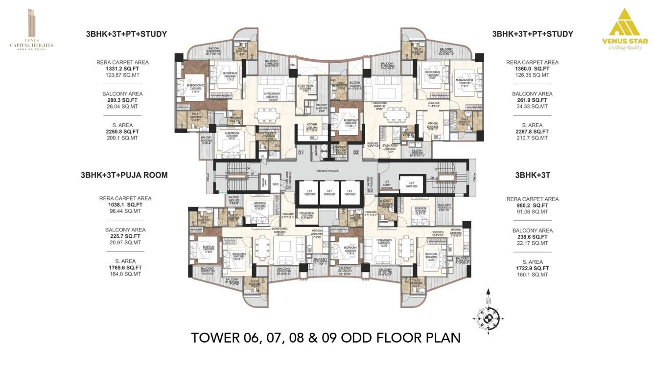  capital heights Venus Capital Heights Tower 6, 7, 8 & 9 Cluster Plan for Odd Floor