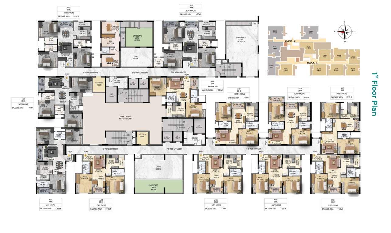  sky living Sky Living Block 1 Cluster Plan for 1st Floor