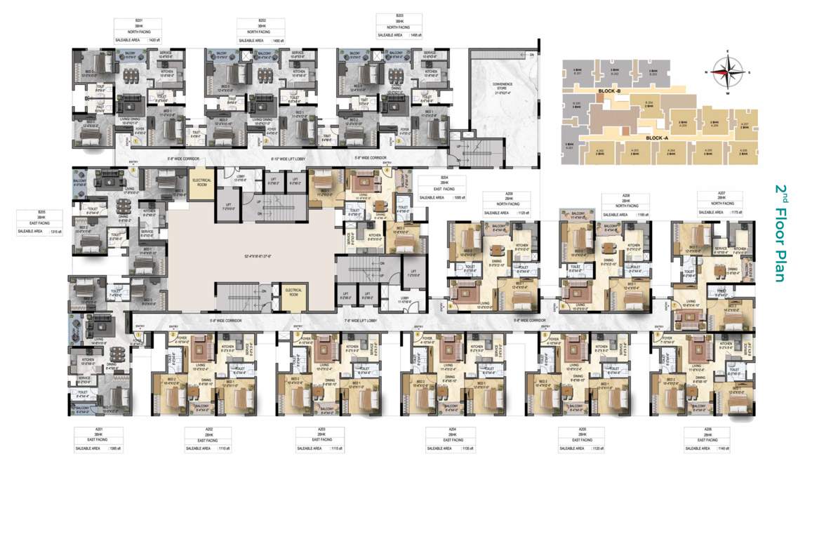  sky living Sky Living Block 1 Cluster Plan for 2nd Floor