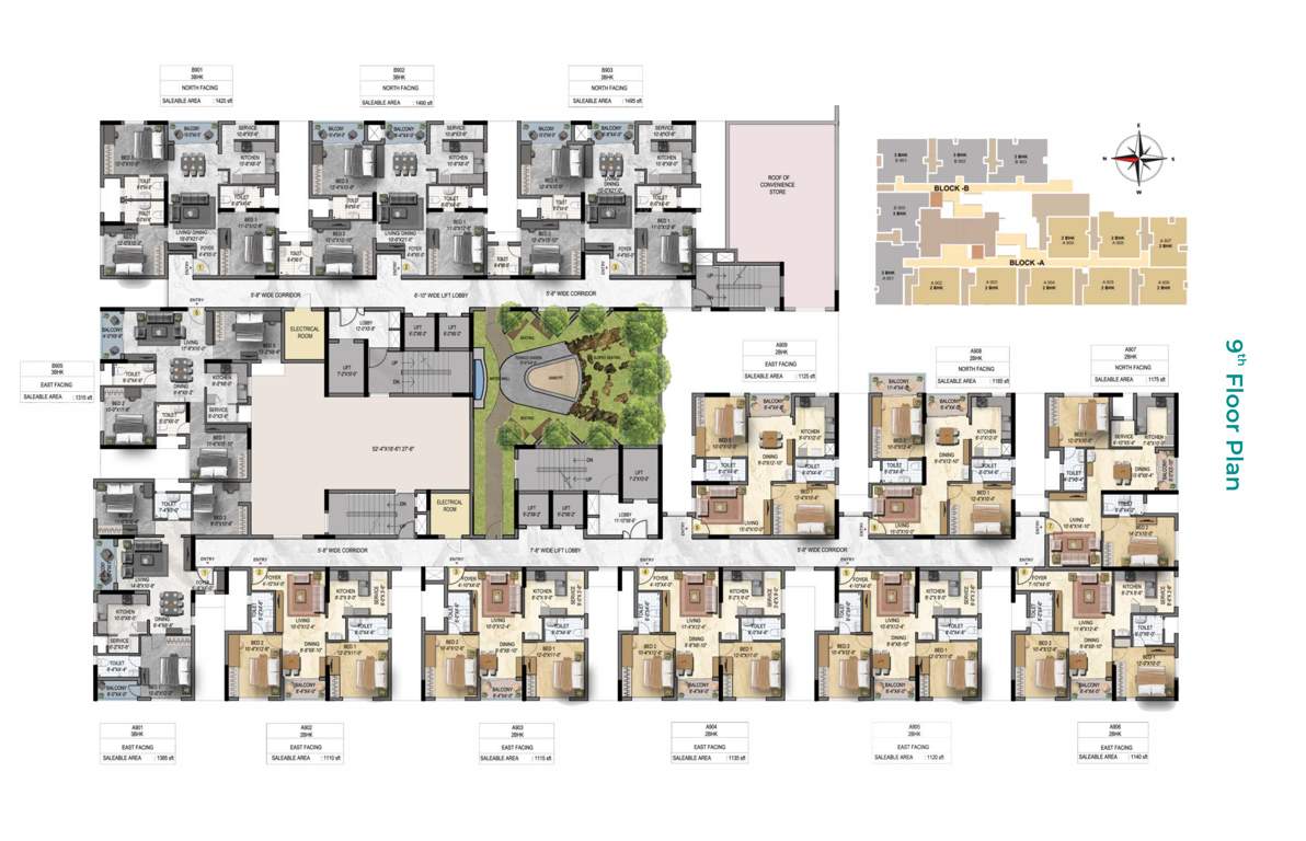  sky living Sky Living Block 1 Cluster Plan for 9th Floor