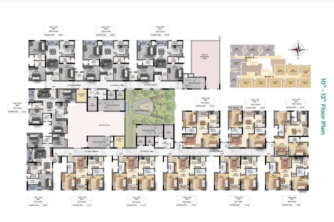  sky living Sky Living Block 1 Cluster Plan from 10th to 13th Floor