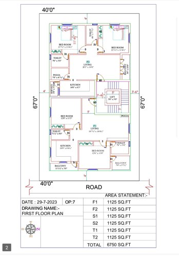 kavinee-apartments Azhagarsamy's Kavinee Apartments Cluster Plan for 1st Floor
