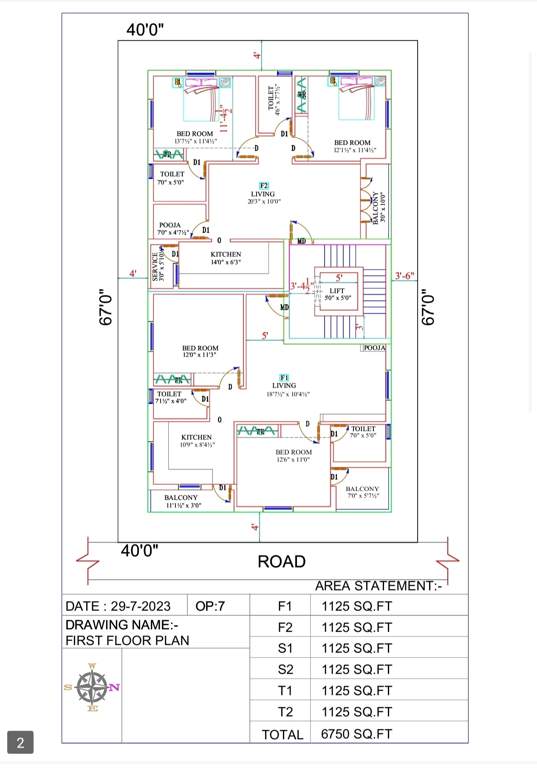  kavinee apartments Azhagarsamy's Kavinee Apartments Cluster Plan for 1st Floor