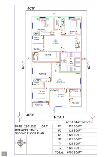  kavinee-apartments Azhagarsamy's Kavinee Apartments Cluster Plan for 2nd Floor