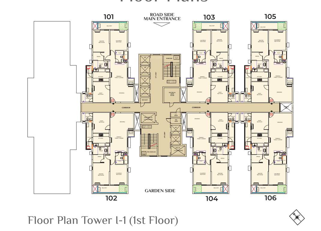  world avenue 07 World Avenue 07 Tower I 1 Cluster Plan from 1st to 8th Floor