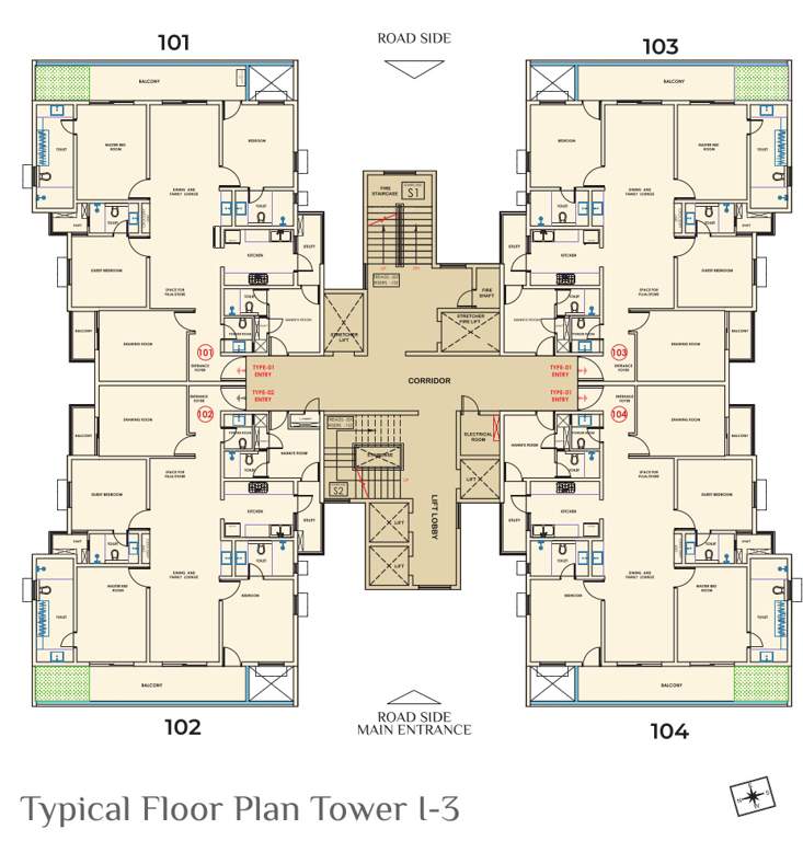  world avenue 07 World Avenue 07 Tower I 3 Cluster Plan from 1st to 4th Floor