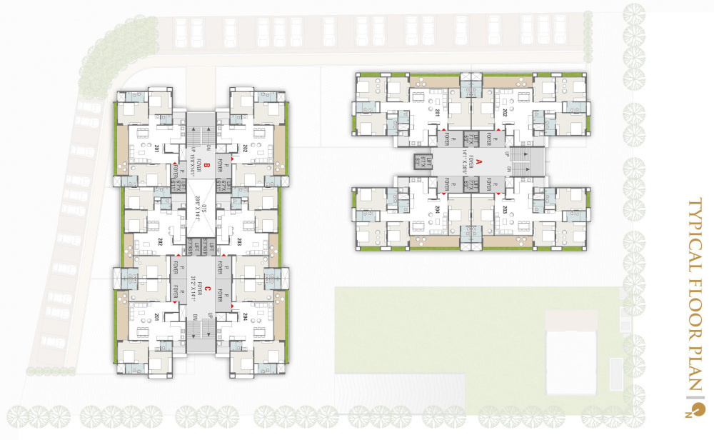 the stately and calista Tower A Cluster Plan