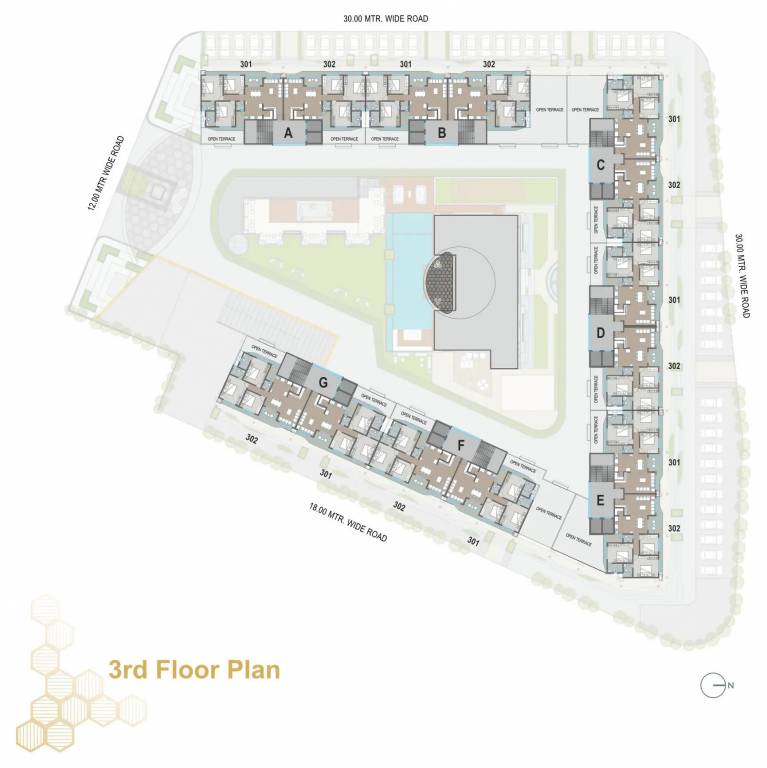 king square ABCDEFG Cluster Plan for 3rd Floor