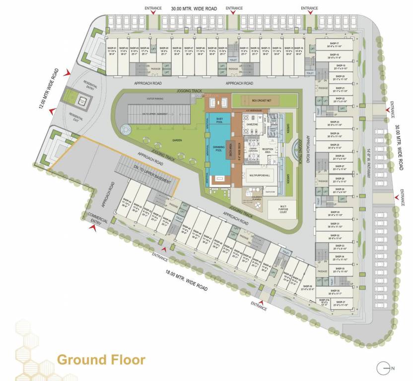 king square ABCDEFG Cluster Plan for ground Floor