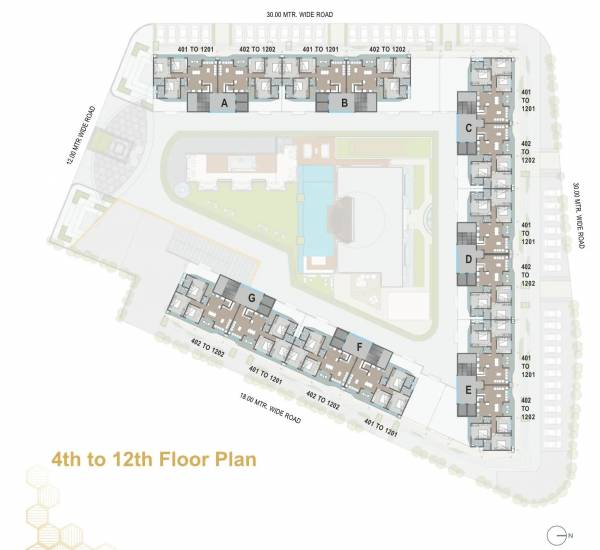ABCDEFG Cluster Plan from 4th to 12th Floor king-square ABCDEFG Cluster Plan from 4th to 12th Floor