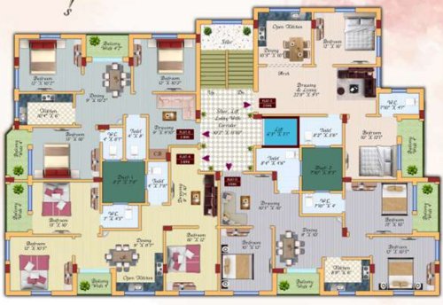 Cluster Plan from 1st to 4th Floor prithwiraj-residency-ph-ii Cluster Plan from 1st to 4th Floor