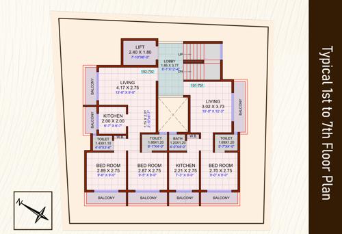  kubra-heights Kubra Heights Cluster Plan from 1st to 7th Floor