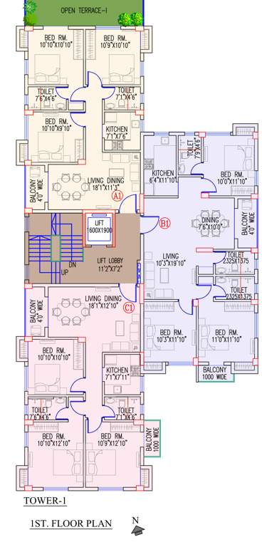  oxford rudraa Oxford Rudraa Tower Kailash Cluster Plan for 1st Floor