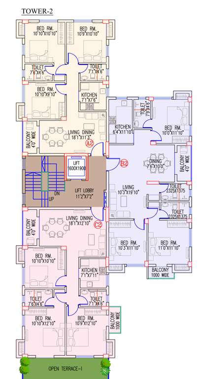  oxford rudraa Oxford Rudraa Tower  Kashi Cluster Plan for 1st Floor