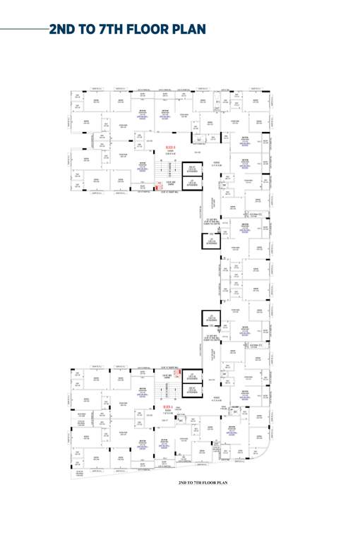  gokul palace Block A & B Cluster Plan from 2nd to 7th Floor