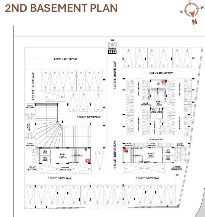  pavitra valley Tower A B C  Cluster Plan for basement 2 Floor