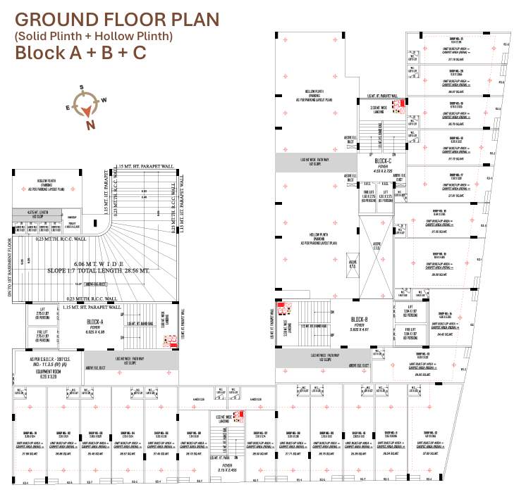  pavitra valley Tower A B C Cluster Plan for ground Floor