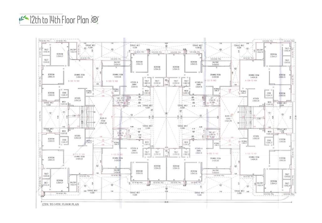  om artham A Cluster Plan from 12th to 14th Floor