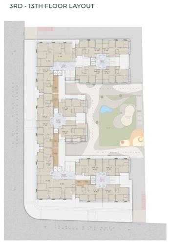  swastik-varmine Tower A To E Cluster Plan From 3rd To 13th Floor
