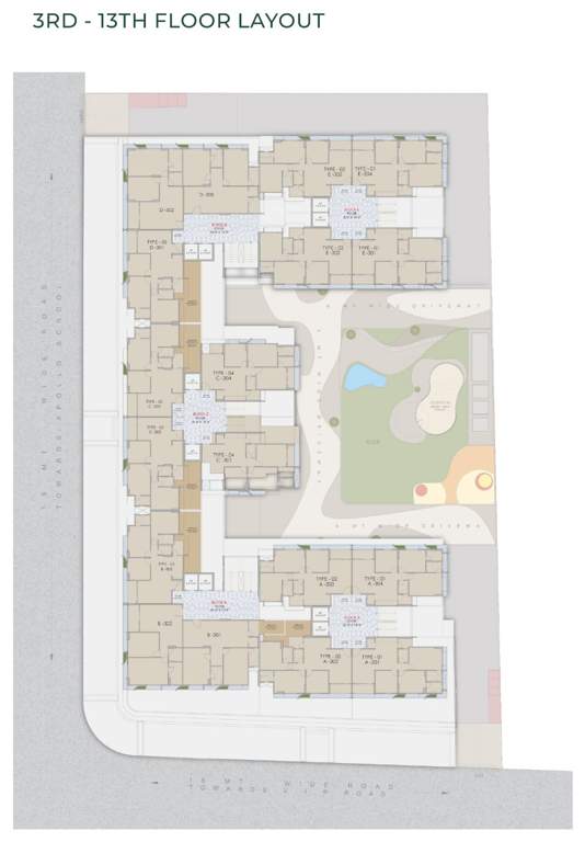  swastik varmine Tower A To E Cluster Plan From 3rd To 13th Floor