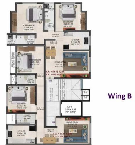 shree-yogesh-co-operative-housing-society-ltd Wing B Cluster Plan 5 Floor
