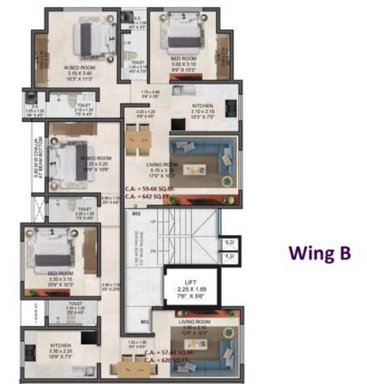  shree yogesh co operative housing society ltd Wing B Cluster Plan 8 Floor 