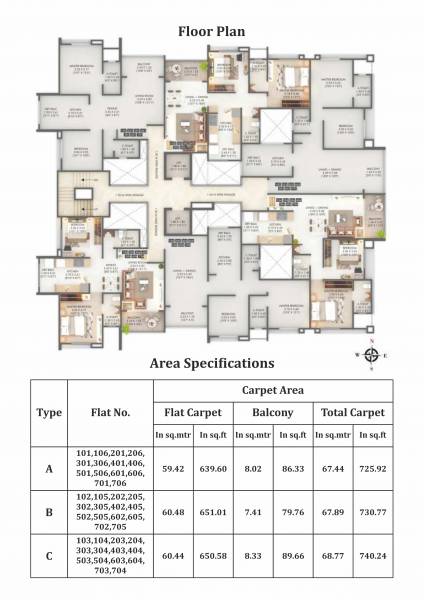  prabhas PRABHAS Cluster Plan for Typical Floor