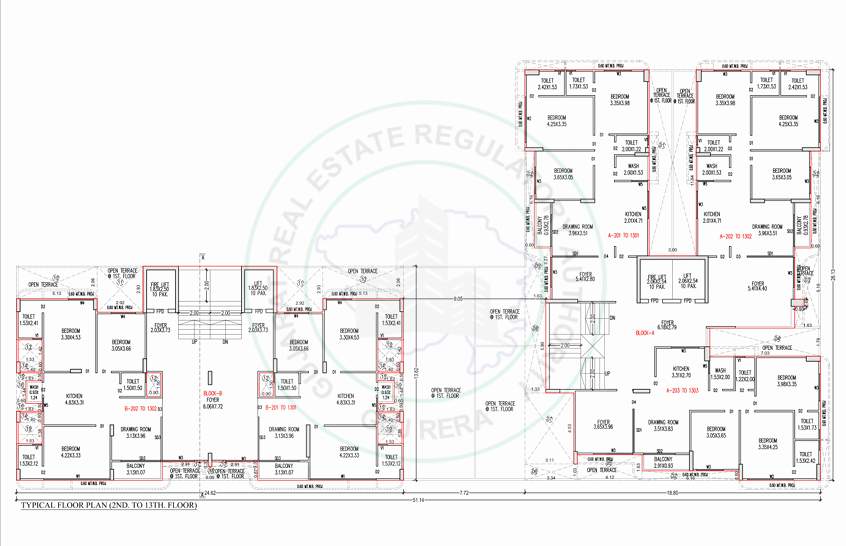  samarth 65 Block A Cluster Plan from 2nd to 13th Floor