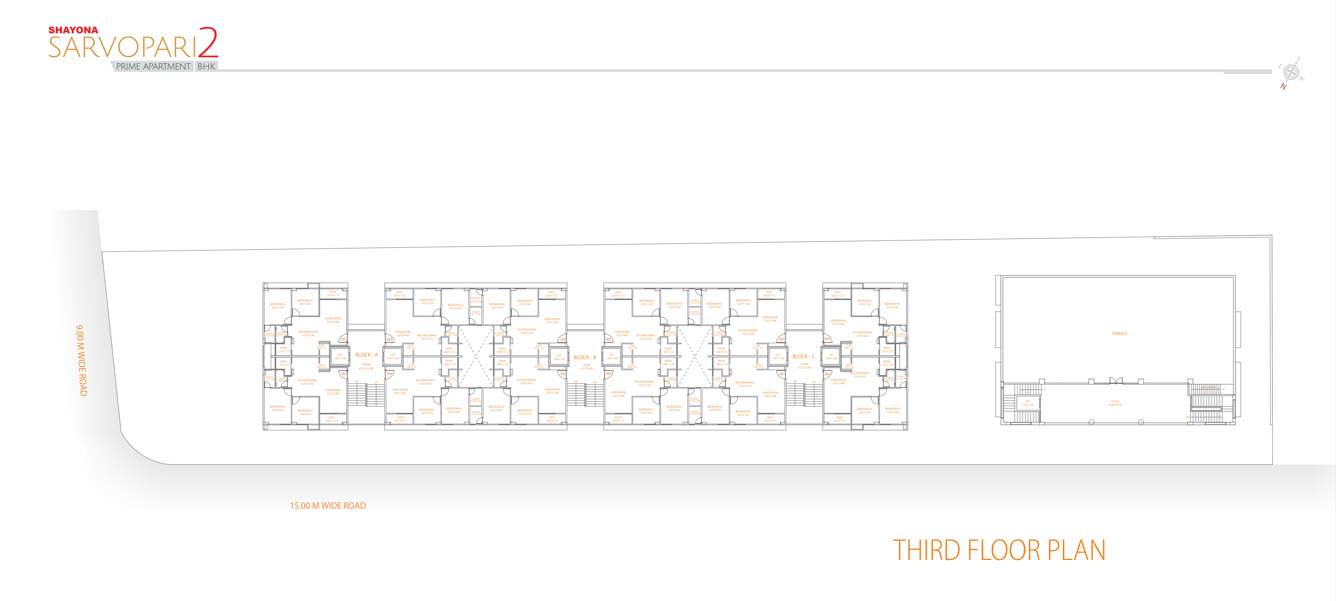  sarvopari 2 Block A, B, C Cluster Plan for 3rd Floor