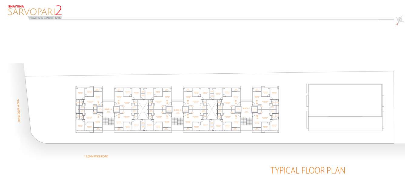  sarvopari 2 Block A, B, C Cluster Plan from 4th to 7th Floor