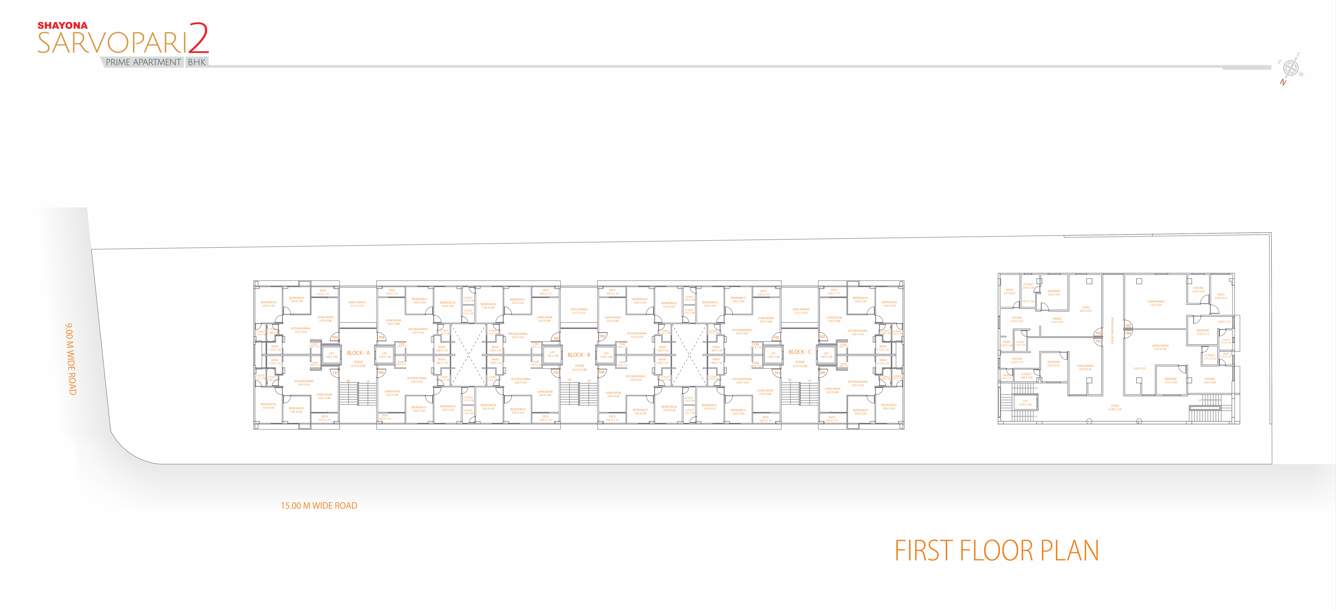  shayona sarvopari 2 Block A Cluster Plan for 1st Floor