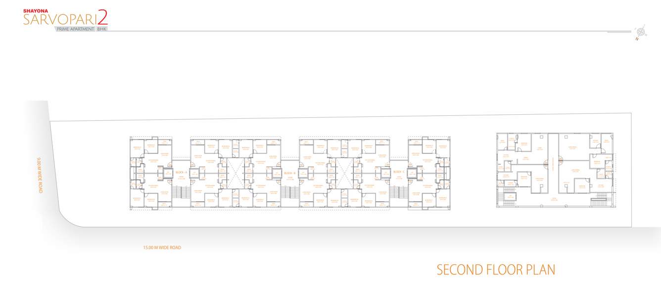  shayona sarvopari 2 Block B Cluster Plan for 2nd Floor