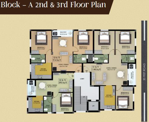 sai-nivas A Cluster Plan from 2nd to 3rd Floor