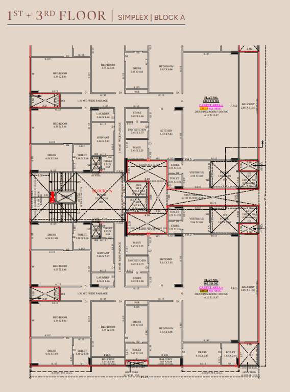  the opus Block A Cluster Plan from 1st to 3rd Floor