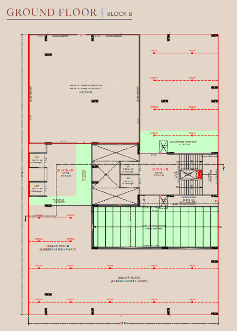  the opus Block B Cluster Plan for ground Floor