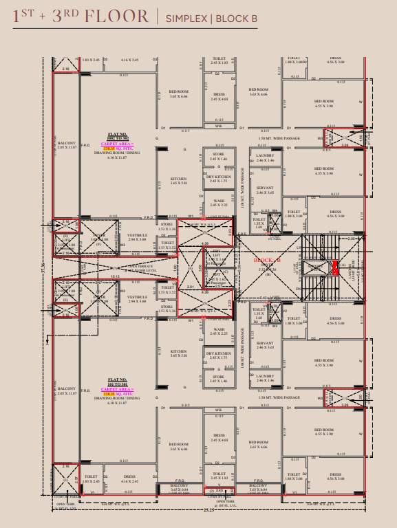  the opus Block B Cluster Plan from 1st to 3rd Floor