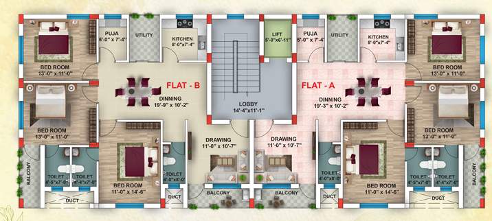 om astha Om Astha Cluster Plan from 1st to 4th Floor
